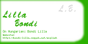 lilla bondi business card